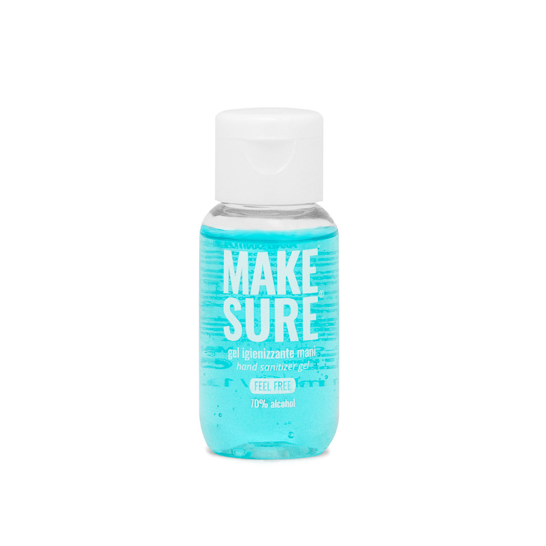gel igienizzante mani 50ml colorato e profumato giglio di mare muschio bianco limone e alghe feel free make-sure